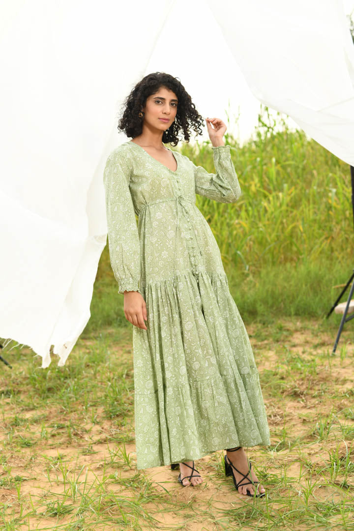 melissa green goddess dressing Block Printed Dress – Clever Girl main image 0