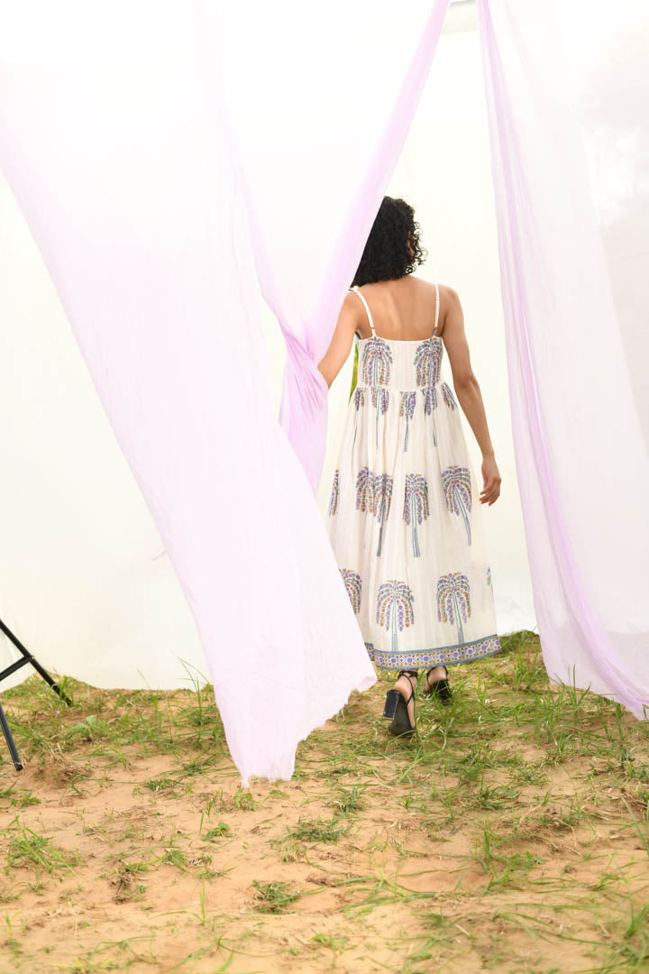 House of Prints | Dress | Hand block print | white | casual | maxi | holiday 