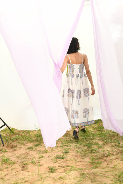 House of Prints | Dress | Hand block print | white | casual | maxi | holiday 