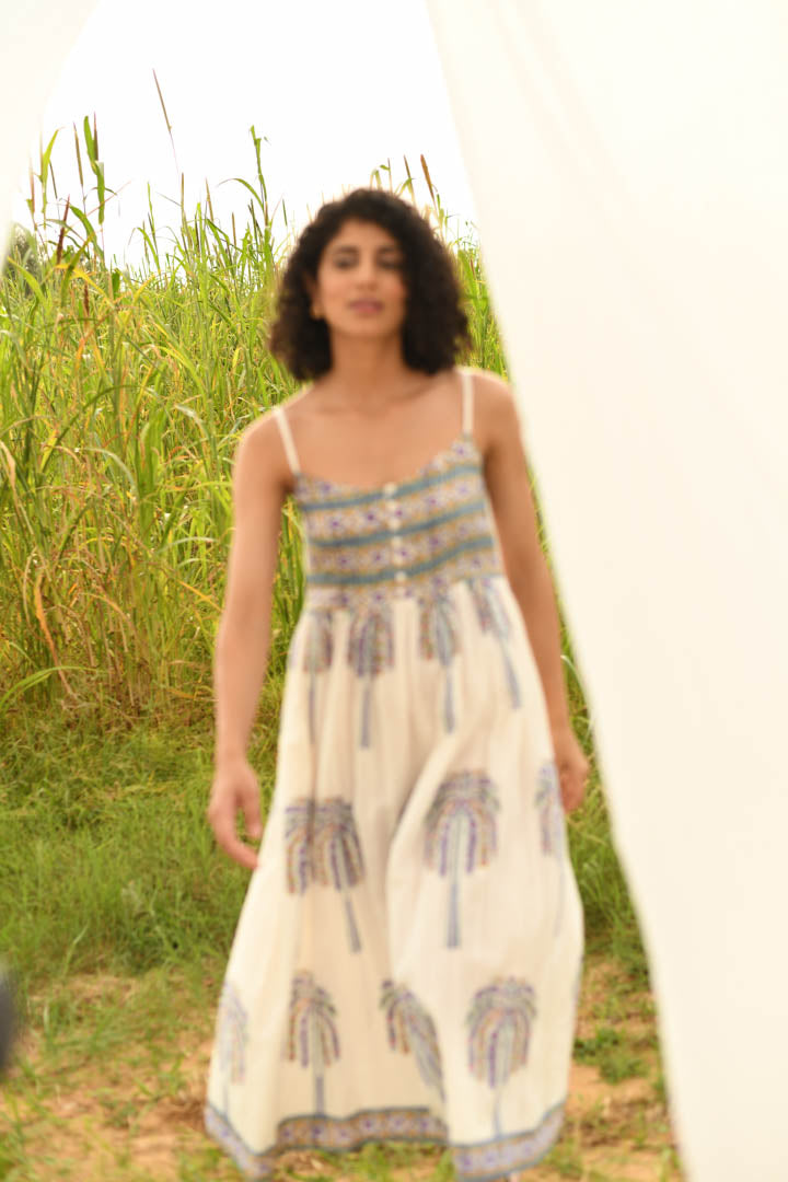 House of Prints | Dress | Hand block print | vacation | cotton | white 