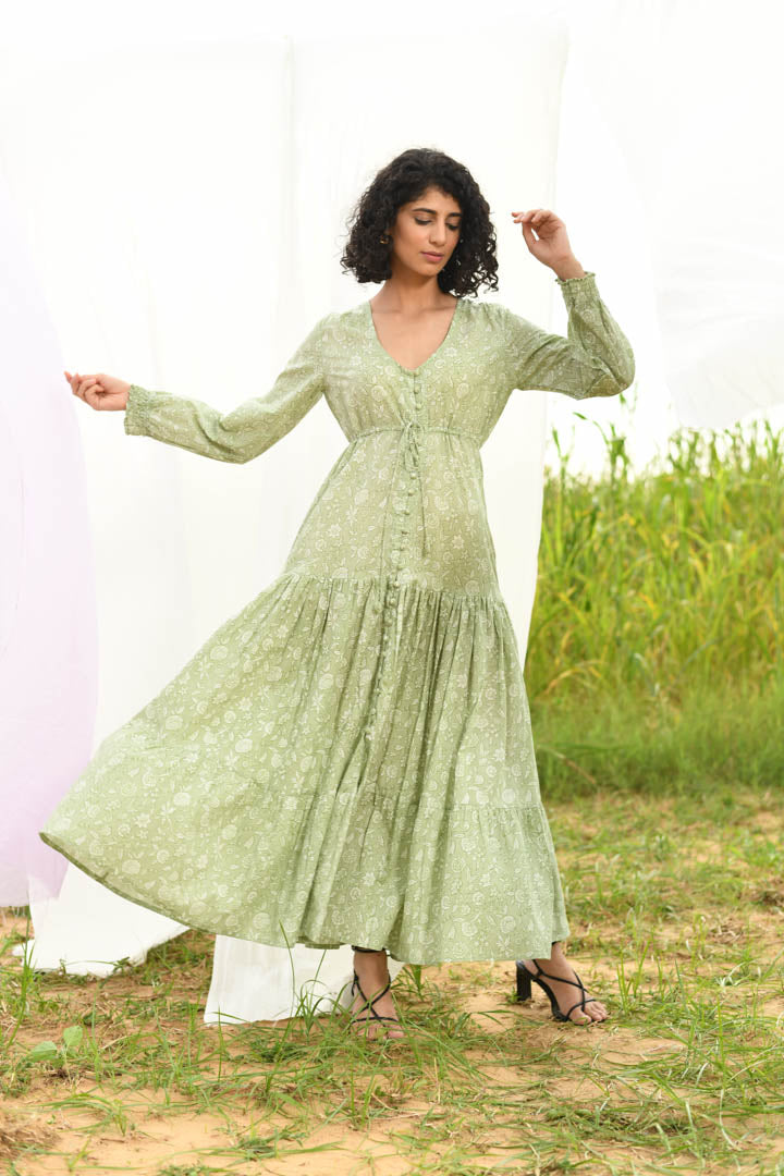 House of Prints | Dress | Hand block print | full sleeve | maxi | cotton 